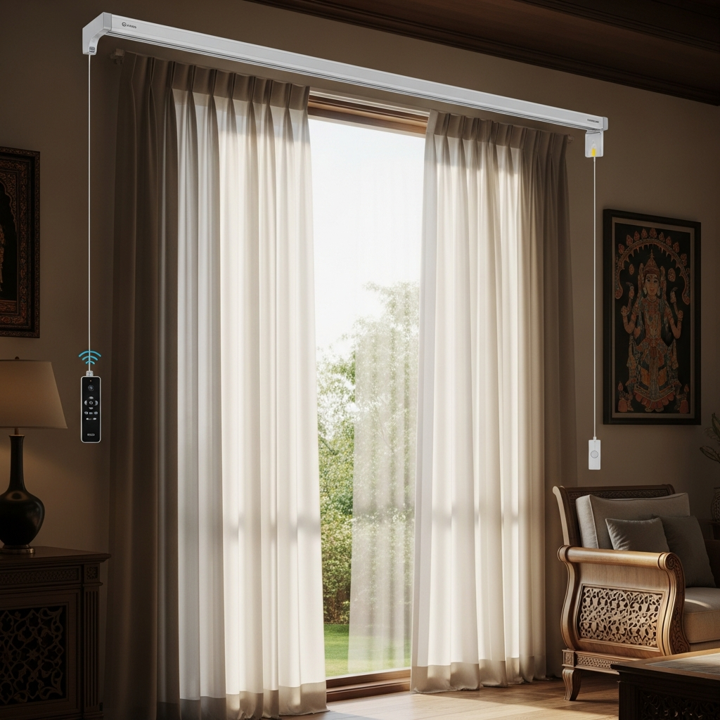 Motorized Curtain Tracks in India | Smart Home Automation