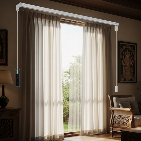 Motorized Curtain Tracks in India | Smart Home Automation